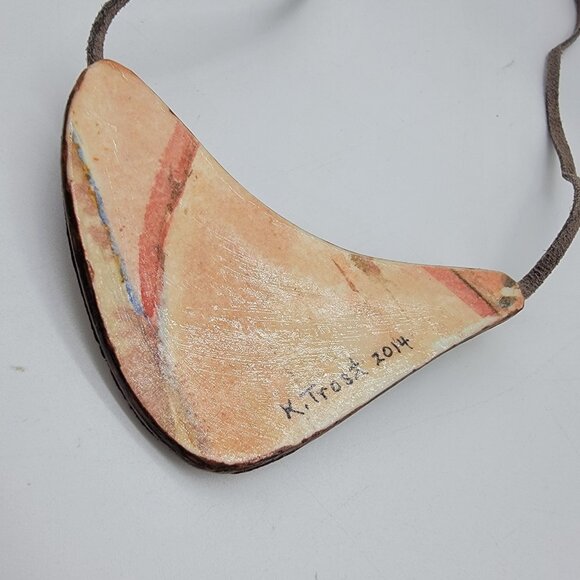 Beautiful New Handcrafted Artisan Made Necklace‎ Signed K Trost 2014 - Picture 5 of 9